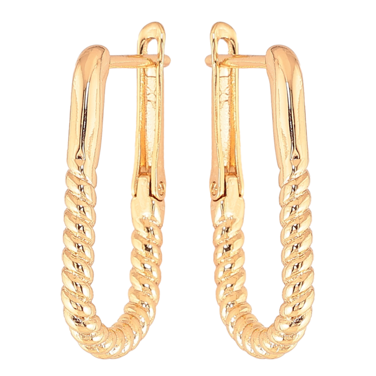 Серьги Xuping цвет Позолота 18К английский замок "Декоративный узор" фото №12