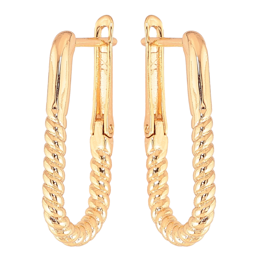 Серьги Xuping цвет Позолота 18К английский замок "Декоративный узор" фото №1