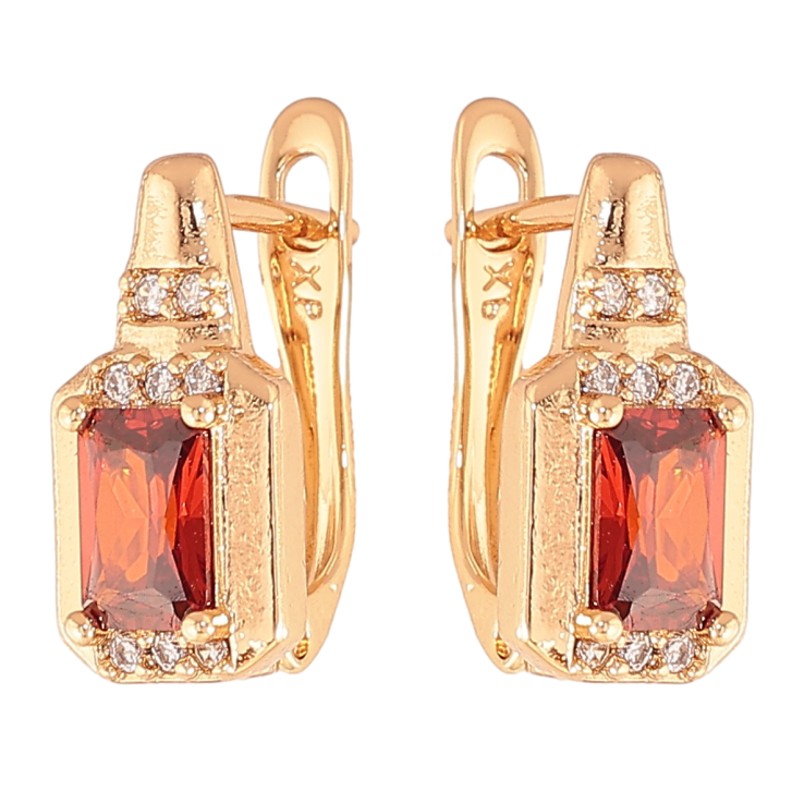 Серьги Xuping цвет Позолота 18K английский замок "Узор с красными кристаллами" фото №15 Серьги Xuping цвет Позолота 18K английский замок "Узор с красными кристаллами" фото №15