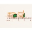 Сережки Xuping колір Позолота 18К англійський замок "Візерунок з зеленими кристалами" фото №2 Сережки Xuping колір Позолота 18К англійський замок "Візерунок з зеленими кристалами" фото №2