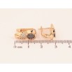 Сережки Xuping колір Позолота 18K англійський замок "Візерунок з чорними кристалами" фото №2