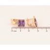 Серьги Xuping цвет Позолота 18K английский замок "Узор с сиреневыми кристаллами" фото №2