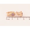 Серьги Xuping цвет Позолота 18K английский замок "Узор с сиреневыми кристаллами" фото №2