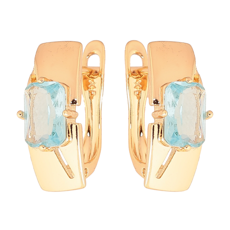 Серьги Xuping цвет Позолота 18K английский замок "Узор с голубыми кристаллами" фото №22 Серьги Xuping цвет Позолота 18K английский замок "Узор с голубыми кристаллами" фото №22