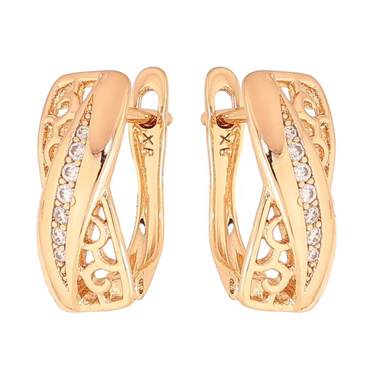 Сережки Xuping колір Позолота 18К англійський замок "Різний візерунок з кристалами" фото №17 Сережки Xuping колір Позолота 18К англійський замок "Різний візерунок з кристалами" фото №17