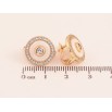 Серьги Xuping цвет Позолота 18K английский замок "Круги с белой керамикой и кристаллами" фото №2
