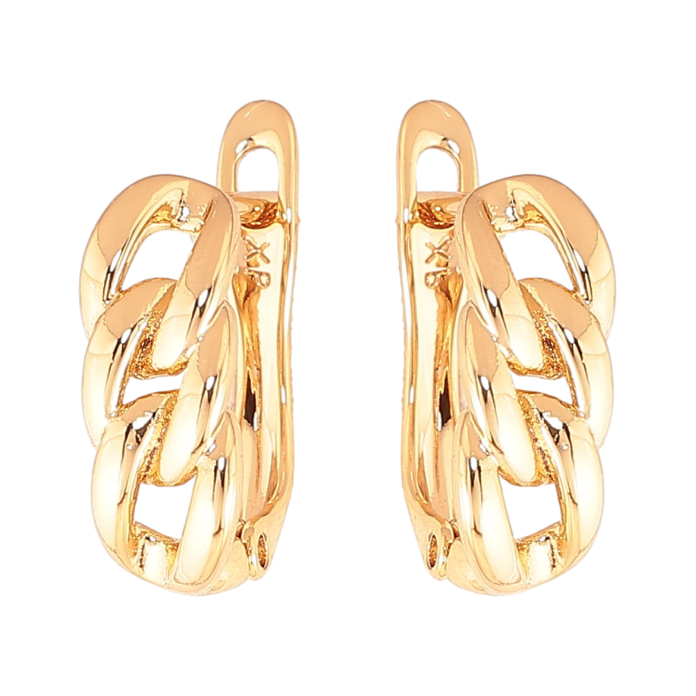 Сережки Xuping колір Позолота 18K англійський замок "Візерунок ланцюжок" фото №1