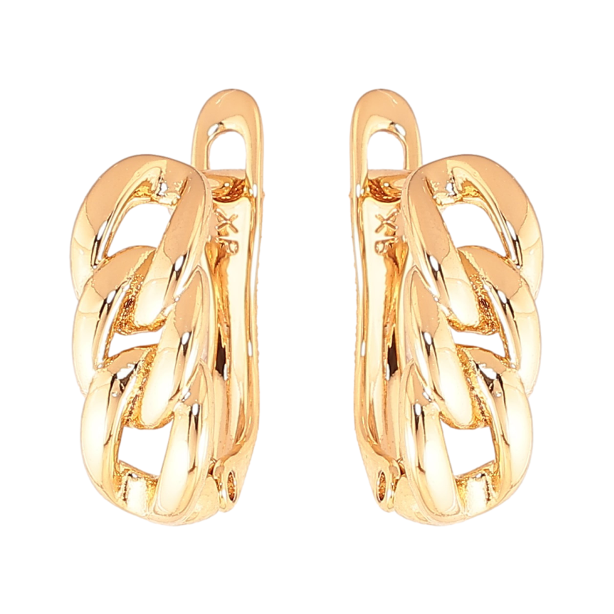 Сережки Xuping колір Позолота 18K англійський замок "Візерунок ланцюжок" фото №1