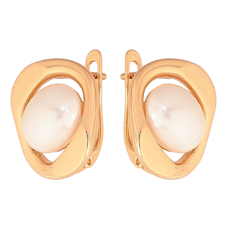 Сережки Xuping колір Позолота 18К англійський замок "Візерунок з перлинами" фото №13 Сережки Xuping колір Позолота 18К англійський замок "Візерунок з перлинами" фото №13