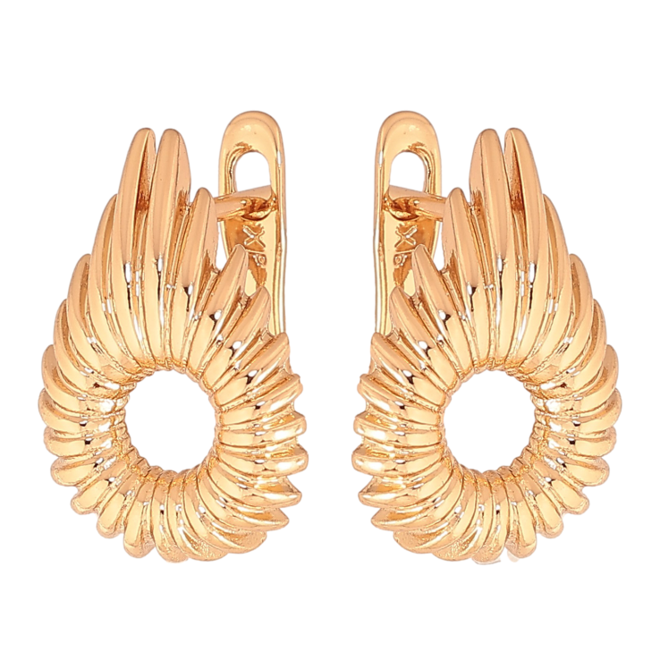 Сережки Xuping колір Позолота 18К англійський замок "Декоративний візерунок" фото №1