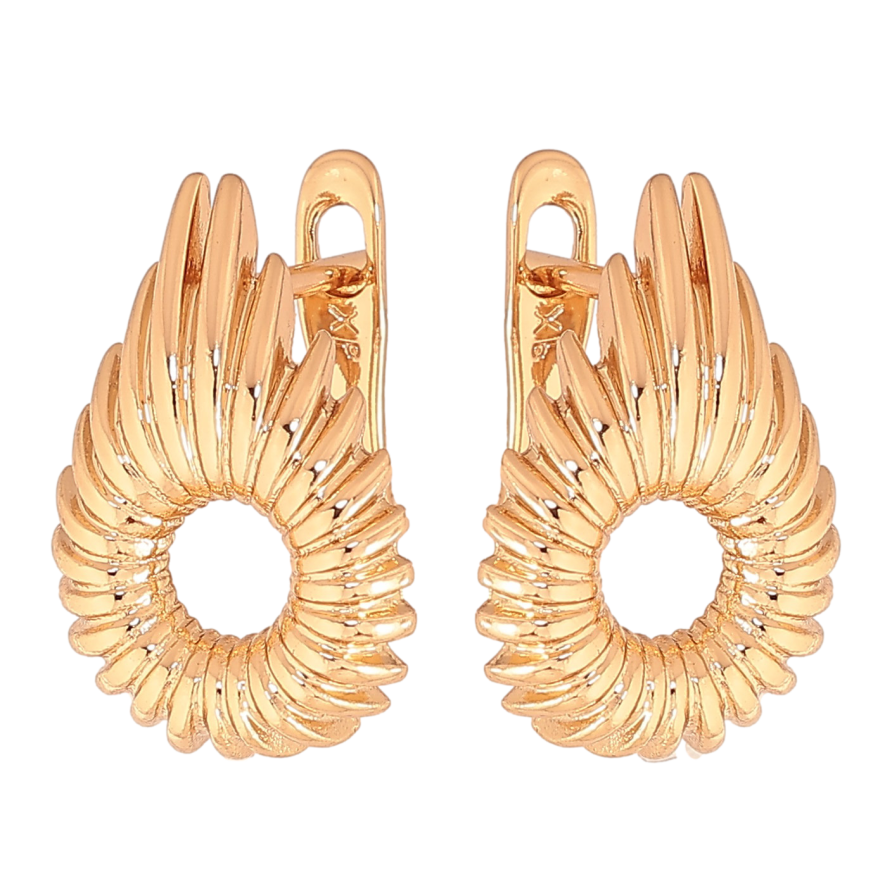 Сережки Xuping колір Позолота 18К англійський замок "Декоративний візерунок" фото №1