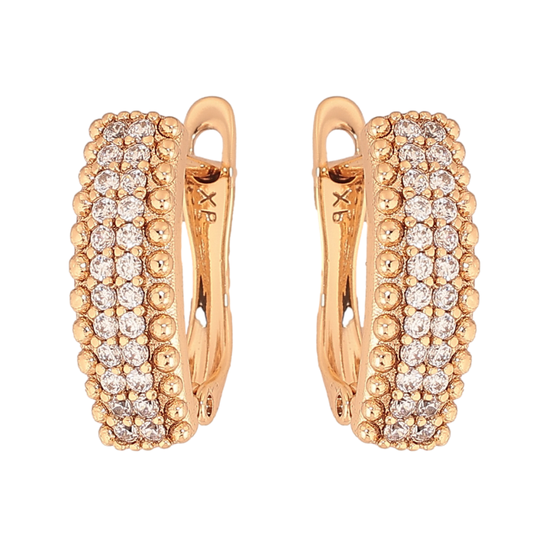 Сережки Xuping колір Позолота 18К англійський замок "Інкрустація кристалами" фото №1