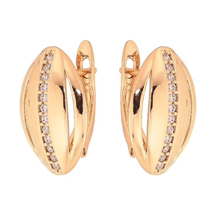 Сережки Xuping колір Позолота 18К англійський замок "Візерунок з кристалами" фото №18