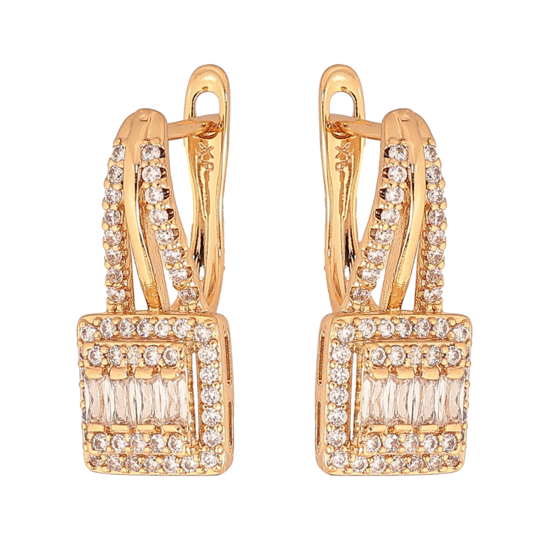 Сережки Xuping колір Позолота 18К англійський замок "Інкрустація кристалами" фото №1 Сережки Xuping колір Позолота 18К англійський замок "Інкрустація кристалами" фото №1