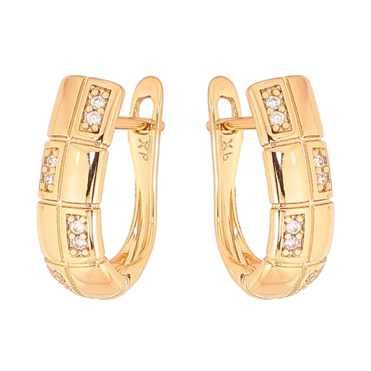 Серьги Xuping цвет Позолота 18К английский замок "Узор с кристаллами" фото №22 Серьги Xuping цвет Позолота 18К английский замок "Узор с кристаллами" фото №22