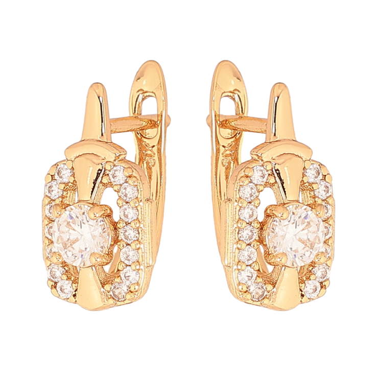 Серьги Xuping цвет Позолота 18К английский замок "Узор с кристаллами" фото №20 Серьги Xuping цвет Позолота 18К английский замок "Узор с кристаллами" фото №20