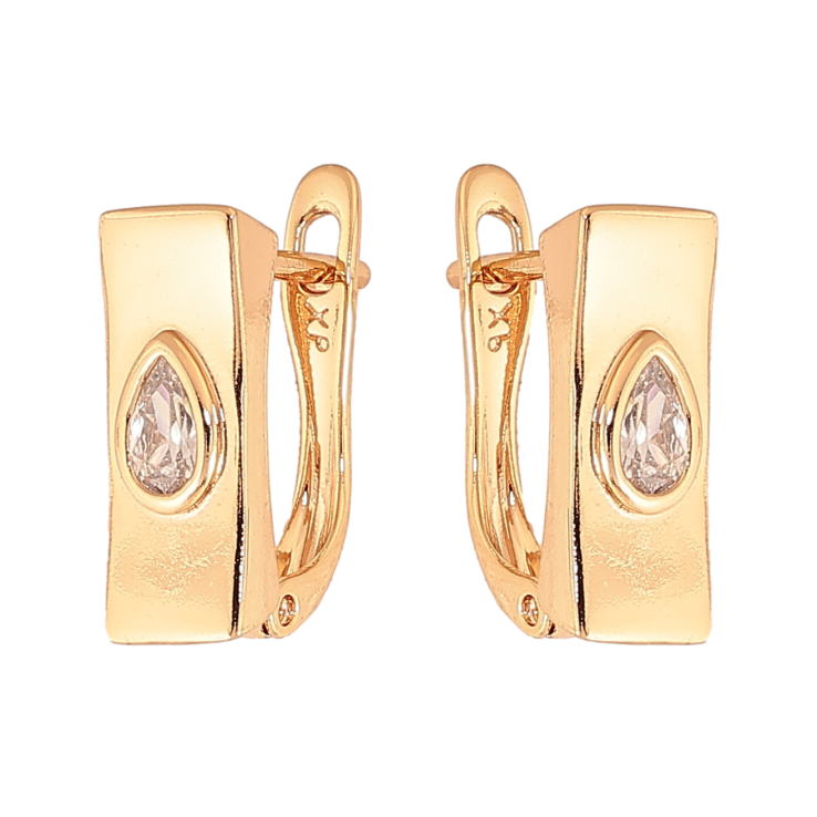 Серьги Xuping цвет Позолота 18К английский замок "Узор с кристаллами" фото №18 Серьги Xuping цвет Позолота 18К английский замок "Узор с кристаллами" фото №18