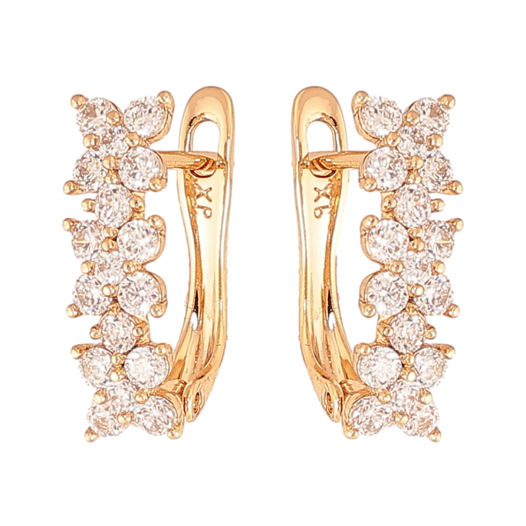 Сережки Xuping колір Позолота 18К англійський замок "Інкрустація кристалами" фото №6