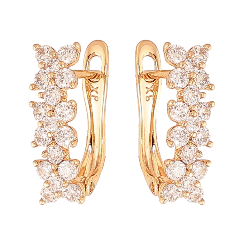 Сережки Xuping колір Позолота 18К англійський замок "Інкрустація кристалами" фото №1 Сережки Xuping колір Позолота 18К англійський замок "Інкрустація кристалами" фото №1