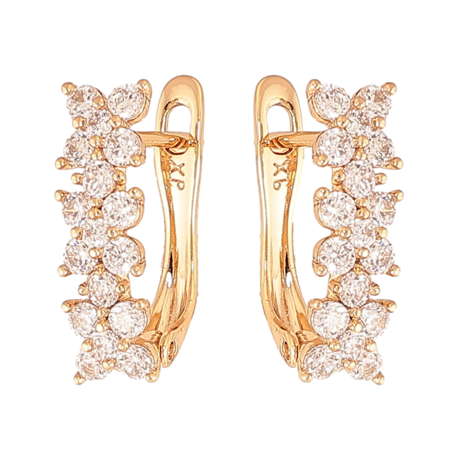 Сережки Xuping колір Позолота 18К англійський замок "Інкрустація кристалами" фото №1 Сережки Xuping колір Позолота 18К англійський замок "Інкрустація кристалами" фото №1