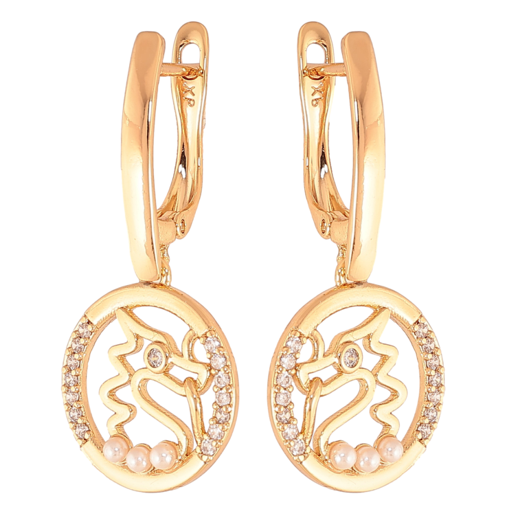 Серьги Xuping цвет Позолота 18К английский замок "Декоративные подвески" фото №4 Серьги Xuping цвет Позолота 18К английский замок "Декоративные подвески" фото №4