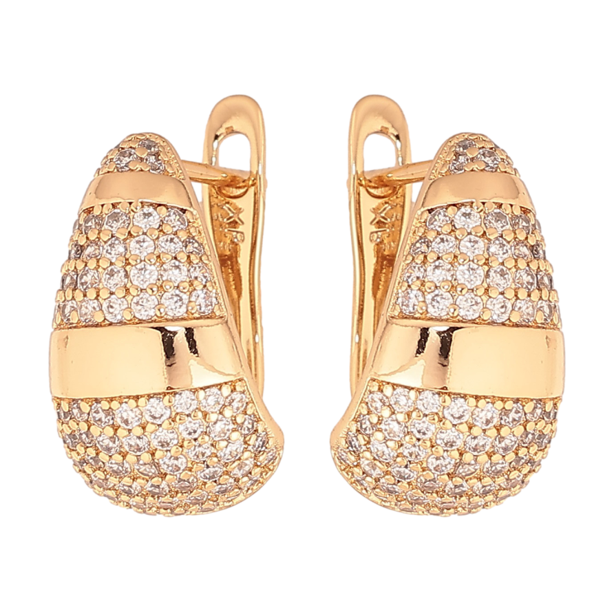 Сережки Xuping колір Позолота 18К англійський замок "Інкрустація кристалами" фото №1