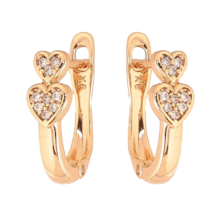 Серьги Xuping цвет Позолота 18К английский замок "Узор сердечки с кристаллами" фото №21 Серьги Xuping цвет Позолота 18К английский замок "Узор сердечки с кристаллами" фото №21