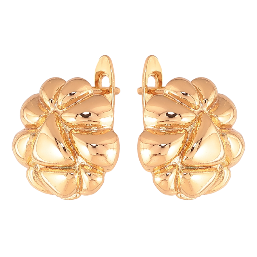 Серьги Xuping цвет Позолота 18К английский замок "Декоративный узор" фото №1