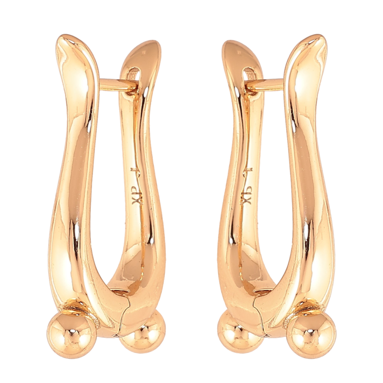 Серьги Xuping цвет Позолота 18К английский замок "Декоративный узор" фото №1