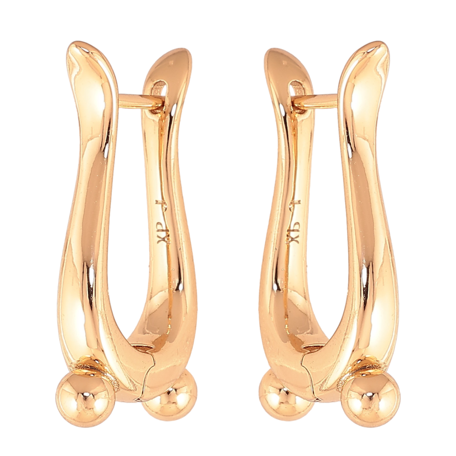 Серьги Xuping цвет Позолота 18К английский замок "Декоративный узор" фото №1