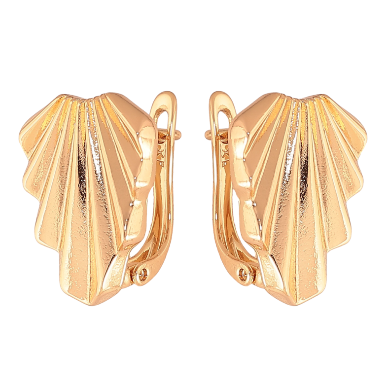 Сережки Xuping колір Позолота 18К англійський замок "Декоративний візерунок" фото №1