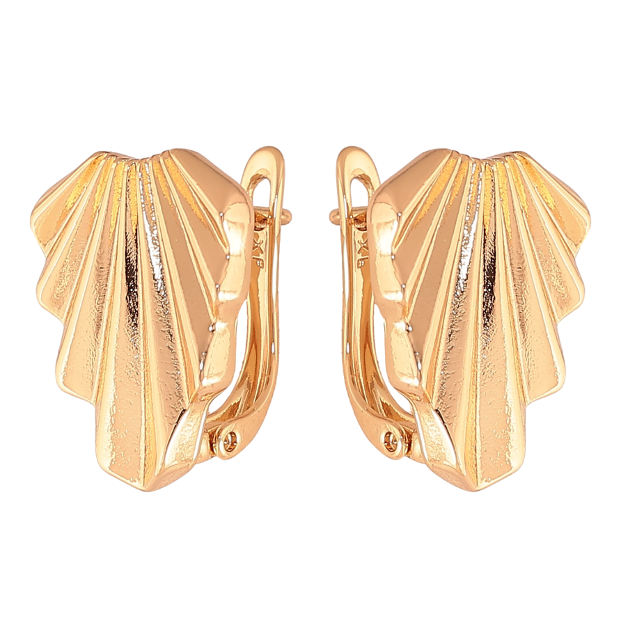 Серьги Xuping цвет Позолота 18К английский замок "Декоративный узор" фото №1