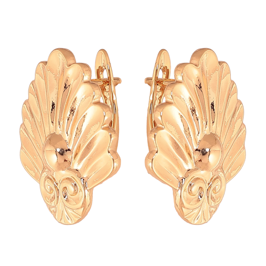 Сережки Xuping колір Позолота 18К англійський замок "Декоративний візерунок" фото №1