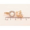 Серьги Xuping цвет Позолота 18K английский замок "Жемчужины в обрамлении кристаллов" фото №2