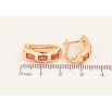 Серьги Xuping цвет Позолота 18K английский замок "Узор с красными кристаллами" фото №2