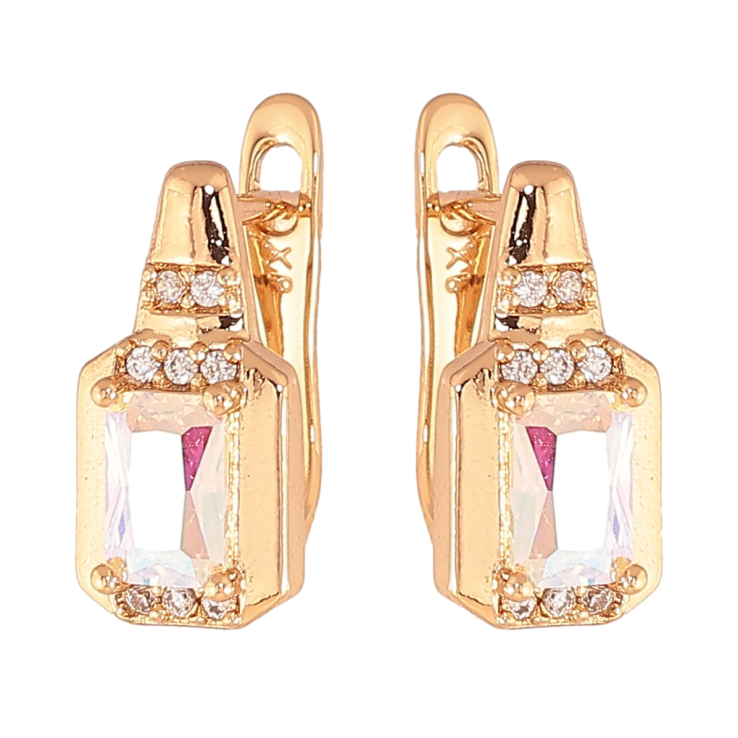 Серьги Xuping цвет Позолота 18K английский замок "Узор с радужными кристаллами" фото №19 Серьги Xuping цвет Позолота 18K английский замок "Узор с радужными кристаллами" фото №19
