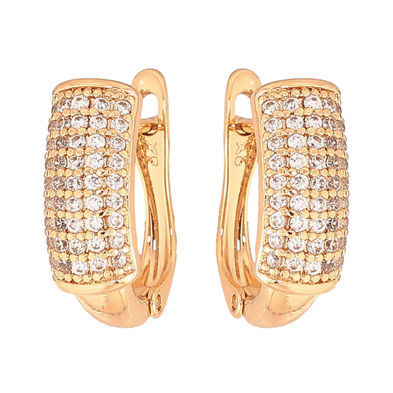 Сережки Xuping колір Позолота 18K англійський замок "Інкрустація кристалами" фото №1