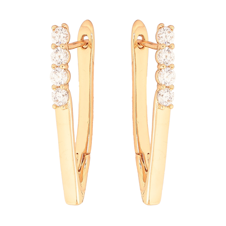 Сережки Xuping колір Позолота 18K англійський замок "Скоби з кристалами" фото №1