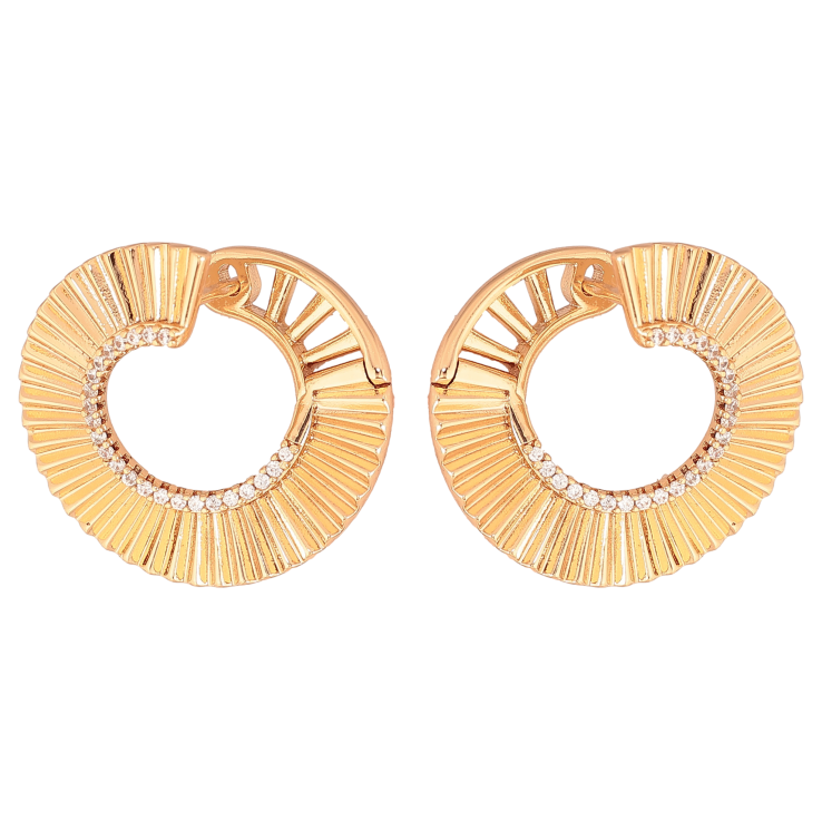 Серьги Xuping цвет Позолота 18К английский замок "Узор с кристаллами" фото №23