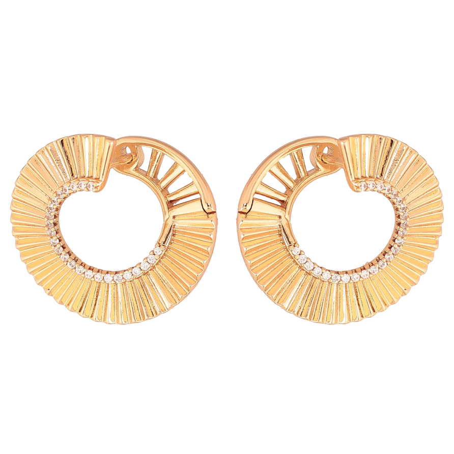 Серьги Xuping цвет Позолота 18К английский замок "Узор с кристаллами" фото №1 Серьги Xuping цвет Позолота 18К английский замок "Узор с кристаллами" фото №1