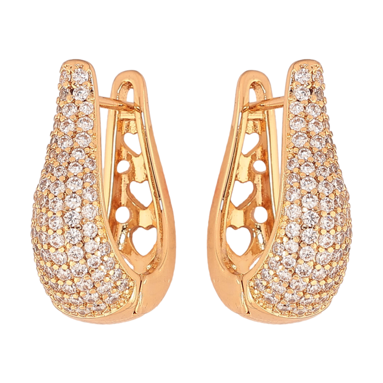 Серьги Xuping цвет Позолота 18К английский замок "Инкрустация кристаллами" фото №1 Серьги Xuping цвет Позолота 18К английский замок "Инкрустация кристаллами" фото №1