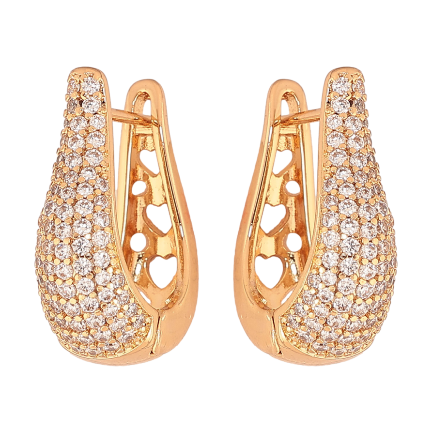 Серьги Xuping цвет Позолота 18К английский замок "Инкрустация кристаллами" фото №1 Серьги Xuping цвет Позолота 18К английский замок "Инкрустация кристаллами" фото №1