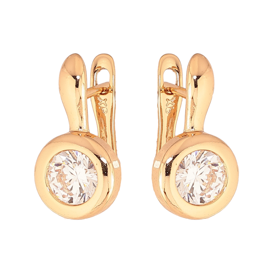 Серьги Xuping цвет Позолота 18К английский замок "Узор с кристаллами" фото №1 Серьги Xuping цвет Позолота 18К английский замок "Узор с кристаллами" фото №1