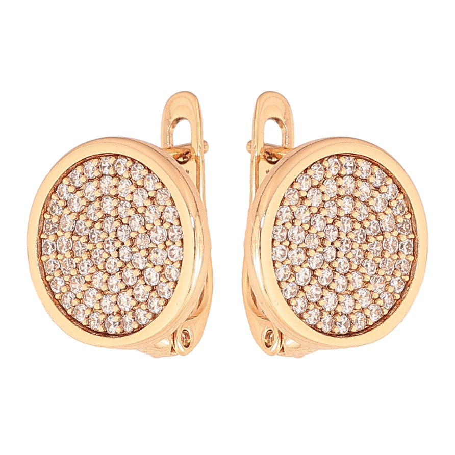 Серьги Xuping цвет Позолота 18К английский замок "Инкрустация кристаллами" фото №1 Серьги Xuping цвет Позолота 18К английский замок "Инкрустация кристаллами" фото №1