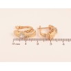 Серьги Xuping цвет Позолота 18K английский замок "Узор с кристаллами" фото №2