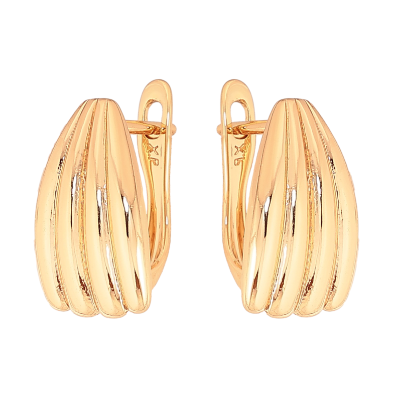 Серьги Xuping цвет Позолота 18К английский замок "Декоративный узор" фото №1