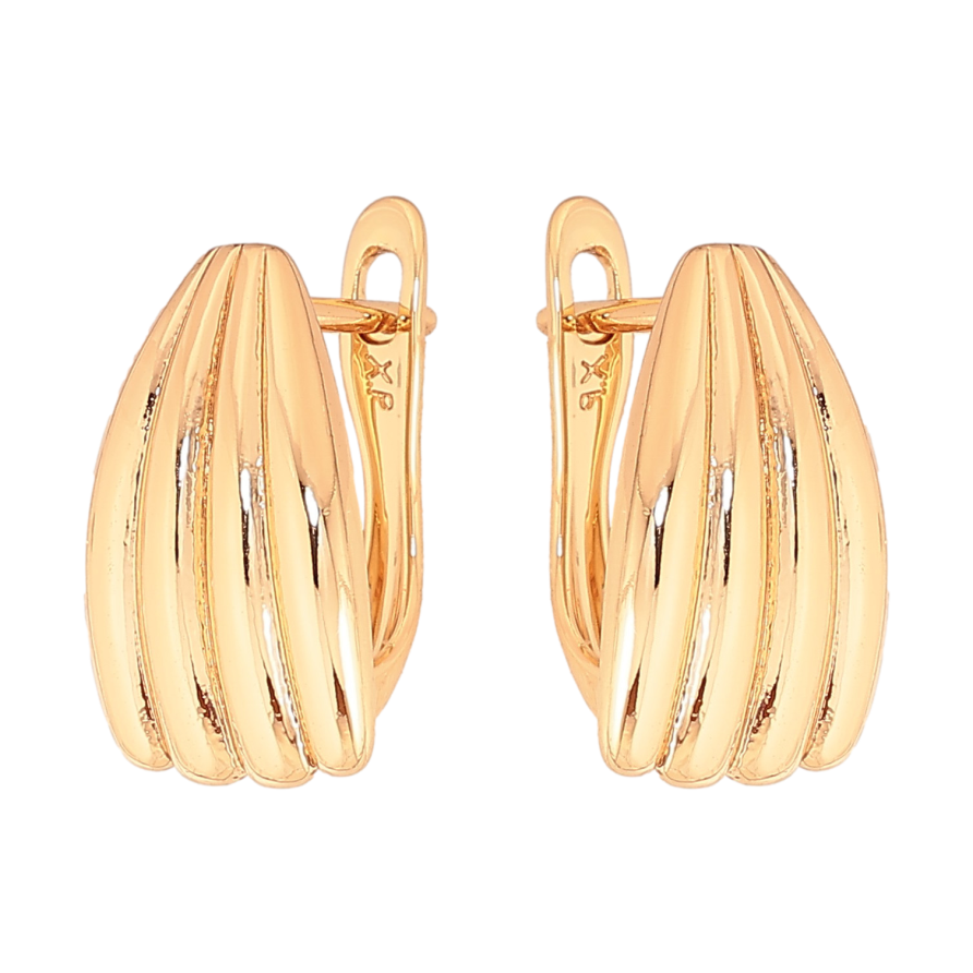 Серьги Xuping цвет Позолота 18К английский замок "Декоративный узор" фото №1