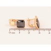 Серьги Xuping цвет Позолота 18K английский замок "Узор с черными кристаллами" фото №2