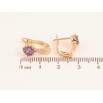 Серьги Xuping цвет Позолота 18K английский замок "Узор с сиреневыми кристаллами" фото №2
