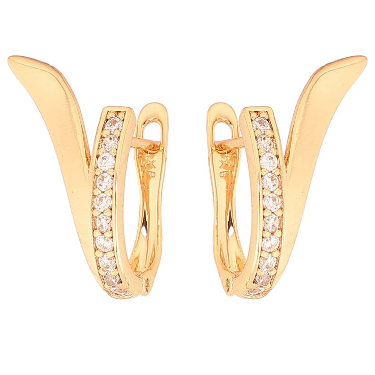 Серьги Xuping цвет Позолота 18К английский замок "Узор с кристаллами" фото №25 Серьги Xuping цвет Позолота 18К английский замок "Узор с кристаллами" фото №25